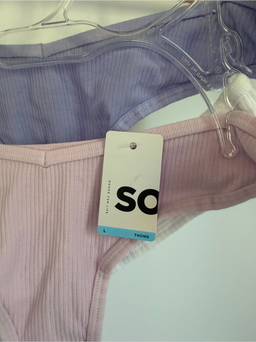 Kohl's SO Ribbed Thong Set in Lavender and Pale Pink - Picture 3 of 4